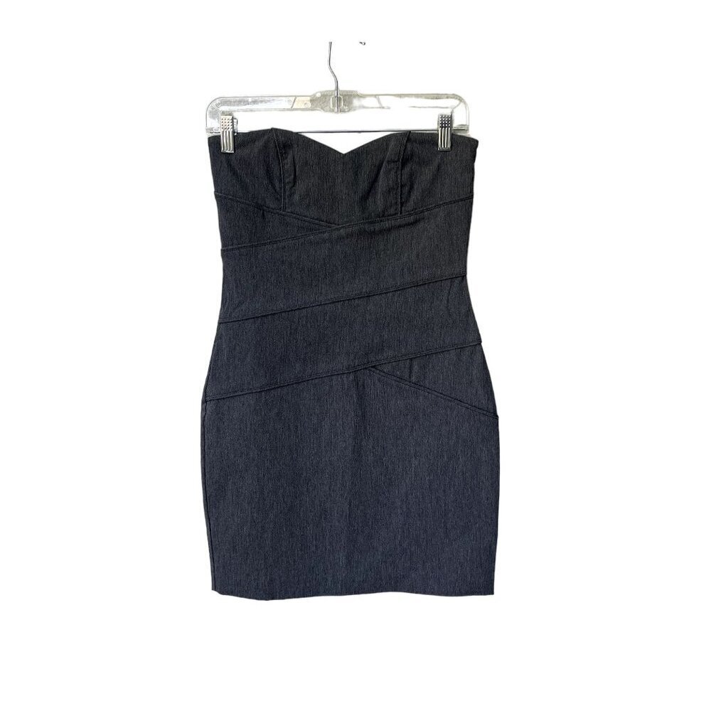 A'GACI Size M Dress Bodycon Stretch Mini‎ Grey Strapless Cocktail Party Dress